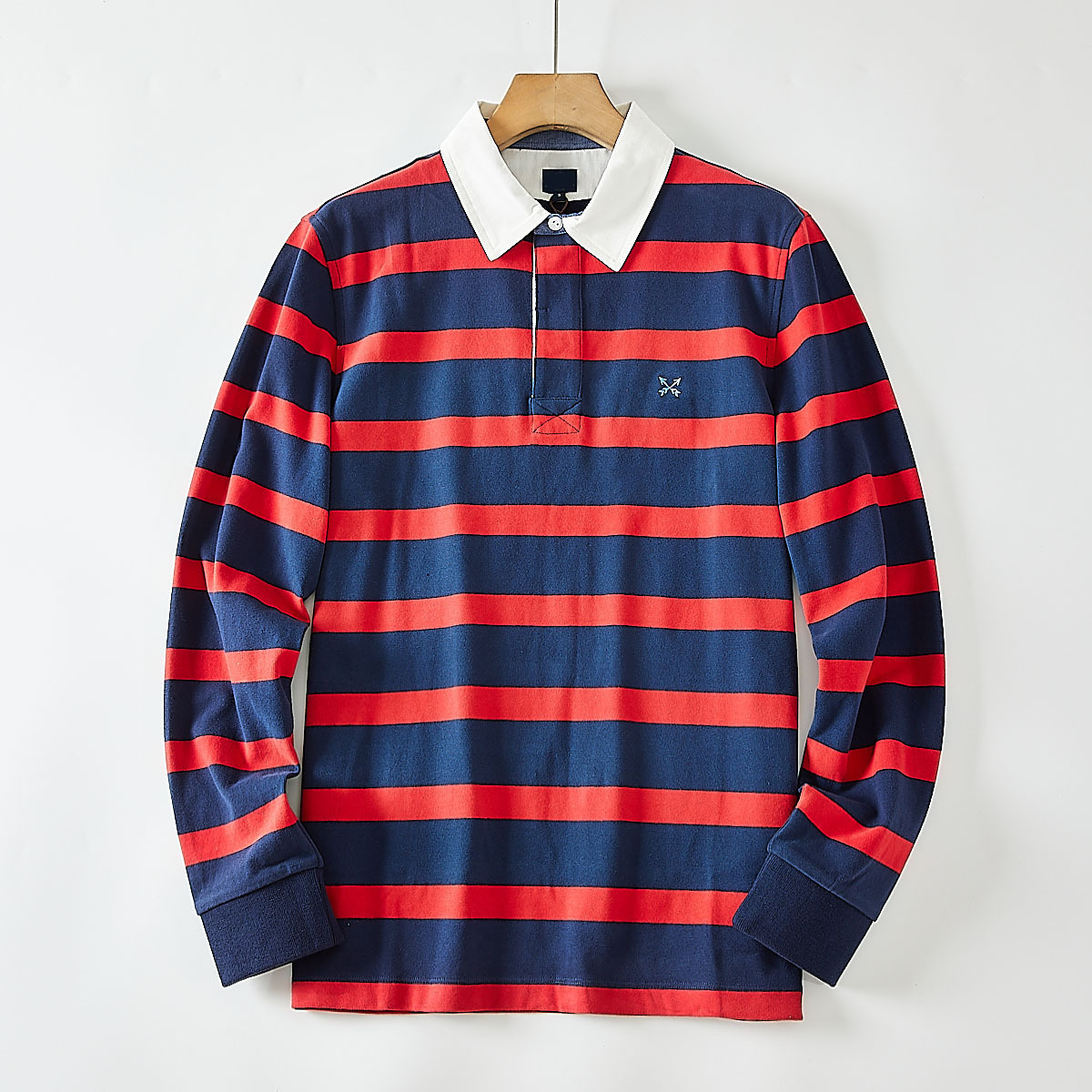Striped sleeves polo shirt