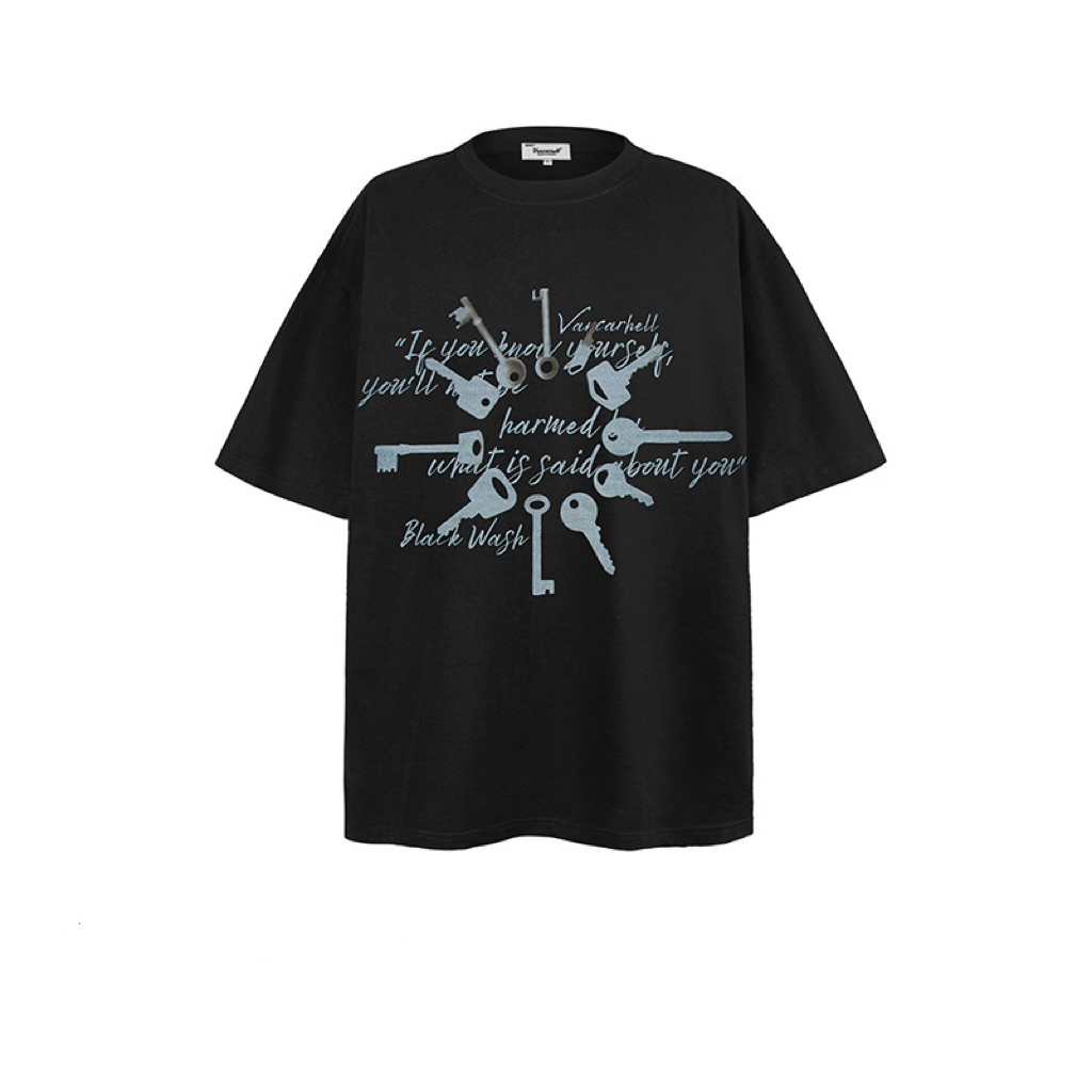 Funny Key Print Short Sleeve
