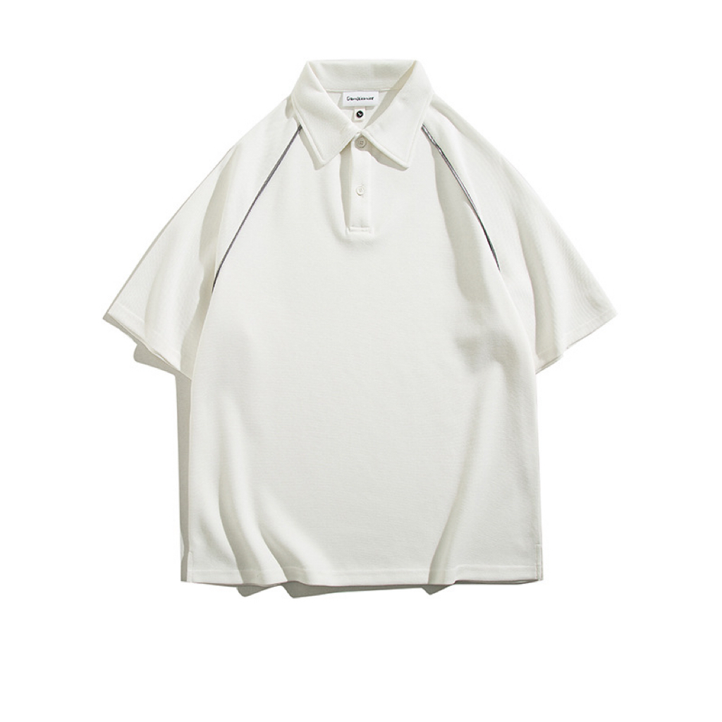Heavyweight drop-shoulder lapel polo shirt