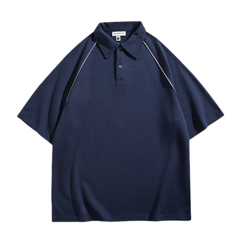 Heavyweight drop-shoulder lapel polo shirt