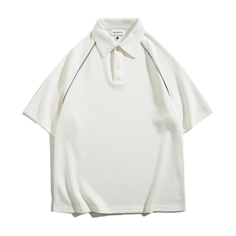 Heavyweight drop-shoulder lapel polo shirt