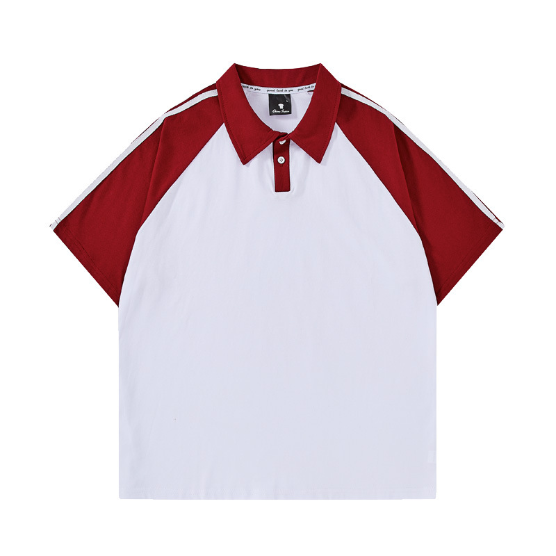 Trendy Hong Kong Style Colorblocked Polo Shirt