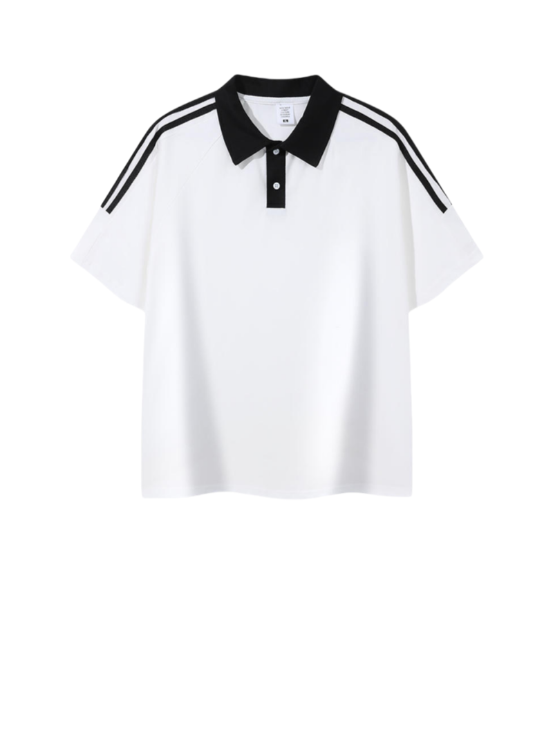 Colorblocked Line Lapel Polo Shirt