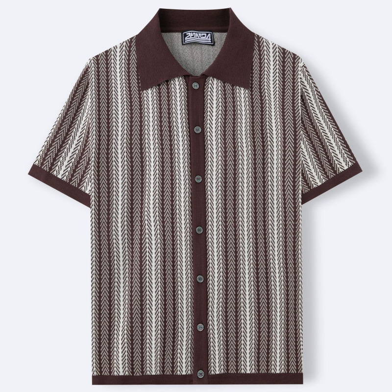 Men's striped jacquard polo shirt