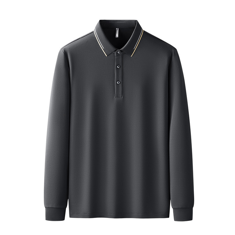 Long Sleeve Lapel Workwear Polo Shirt