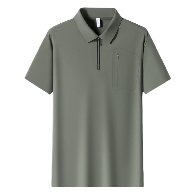 Summer men's ice silk short sleeve polo shirt