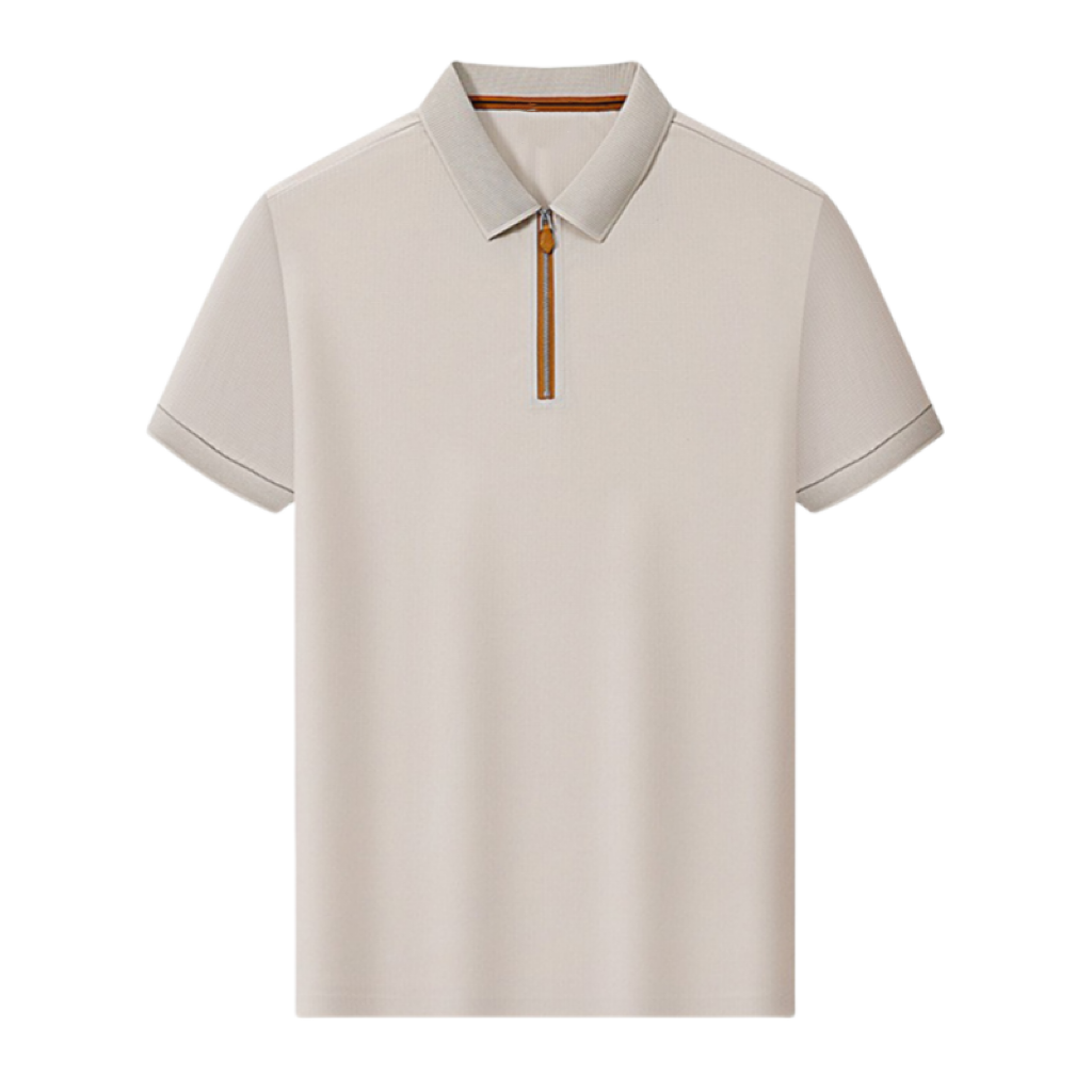 High-end half-zip loose polo shirt