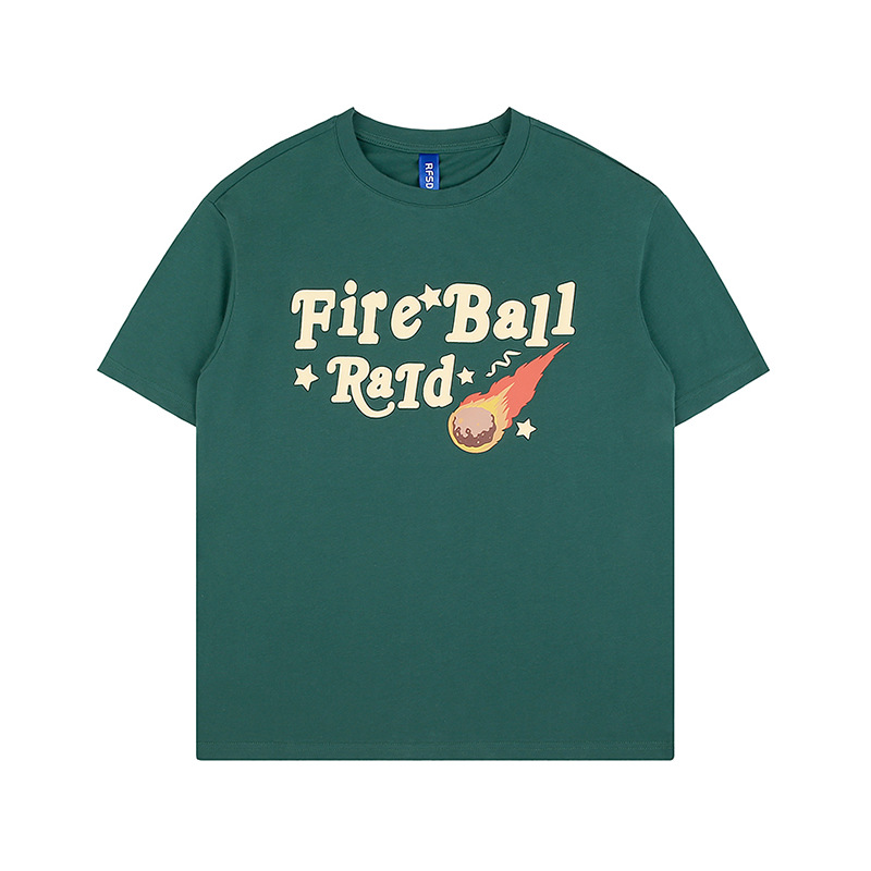 230g American Street Style Foam-Printed English T-Shirt