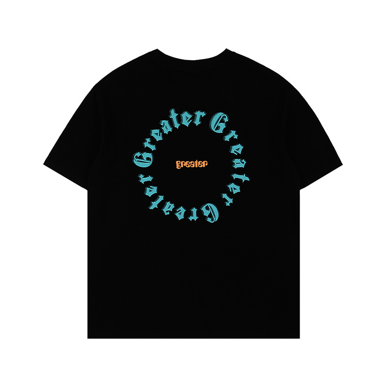 230g Trendy English print loose T-shirt