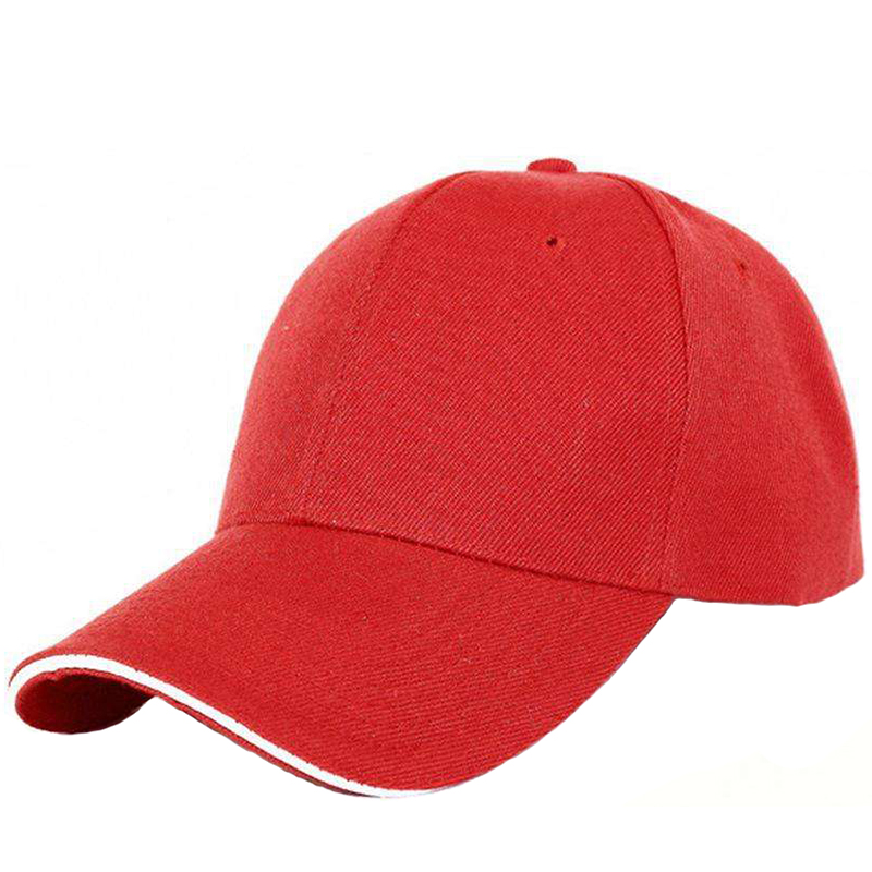 Stylish plain acrylic baseball cap with sandwich brim