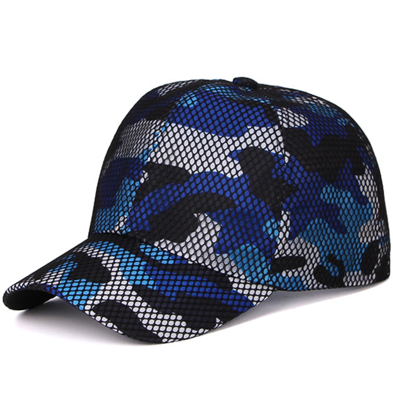 Fashion bespoke cap made by camouflage combined mesh fabric