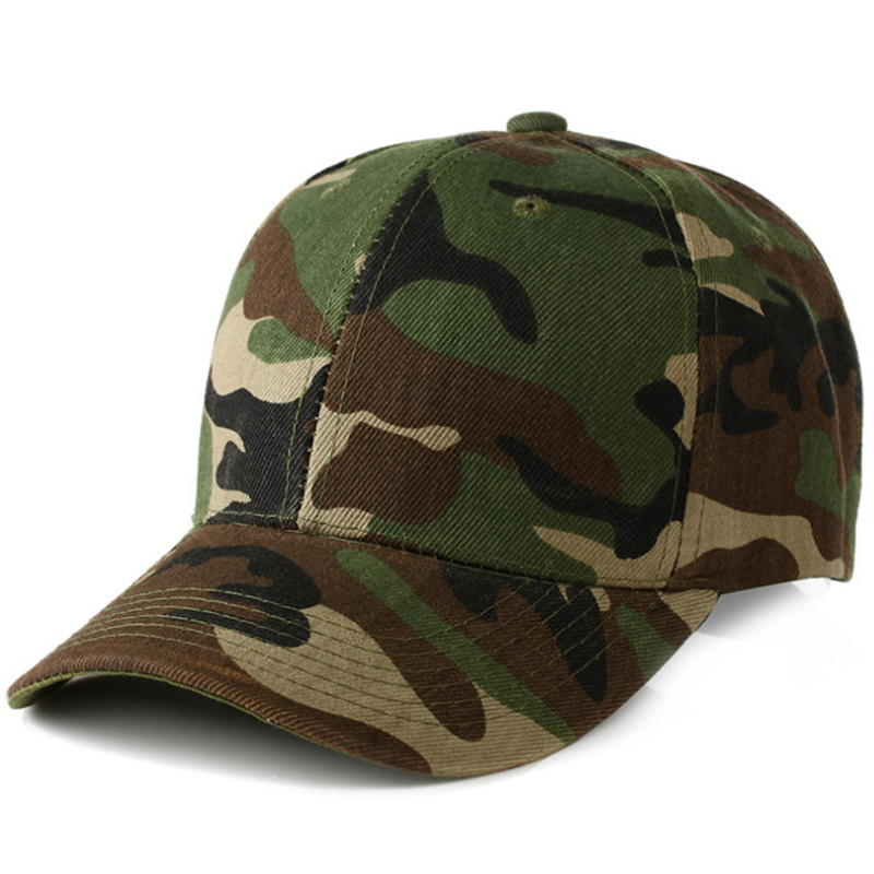 High profile 6 panels plain cotton camouflage cap