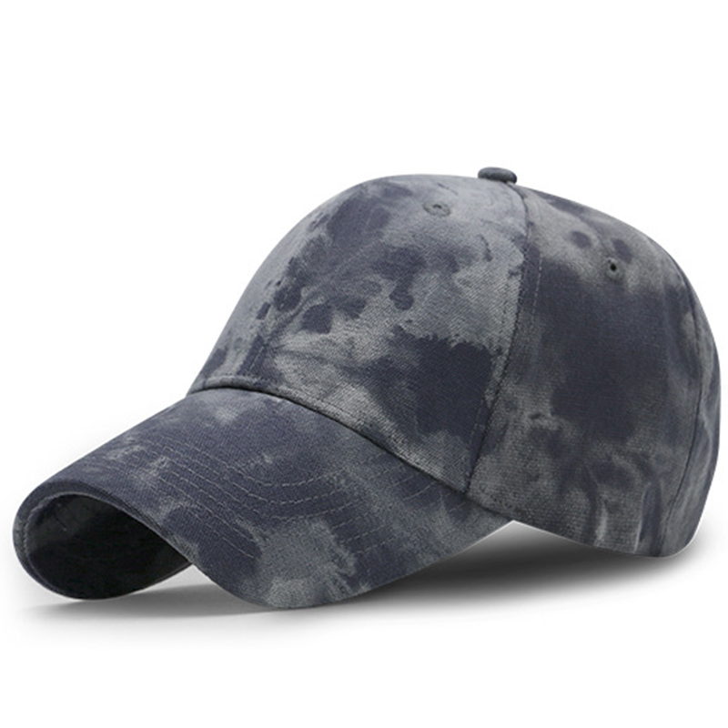 Tie-dyed cotton canvas 6 panel baseball cap