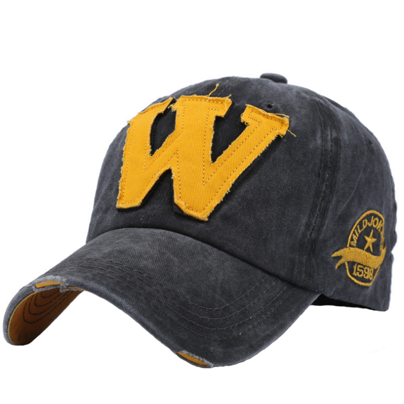 Wholesale broken washed cotton baseball cap with patch logo