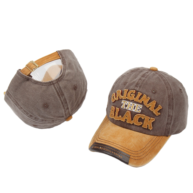 Good quality sportswear pigment washed cap with customized patch logo