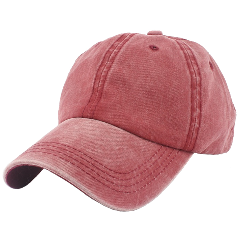 Garment washed promotional solid color adjustable baseball cap