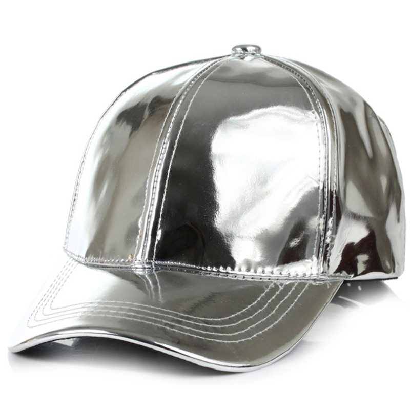 Wholesale price promotional plain shiny finish PU leather fashion hat