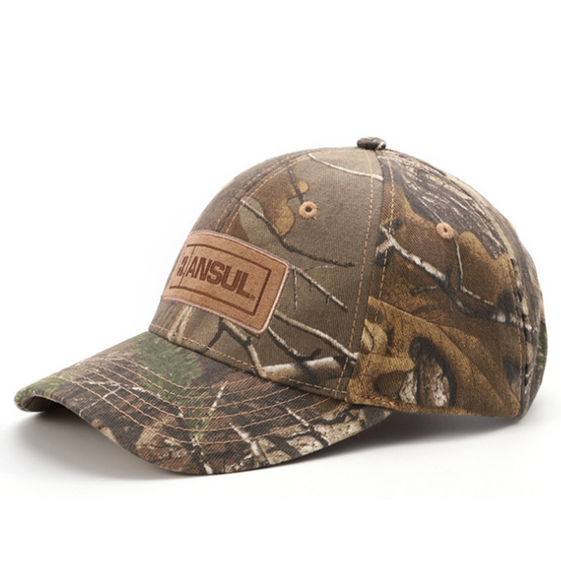 Jungle camouflage hunting cap with customized patch logo