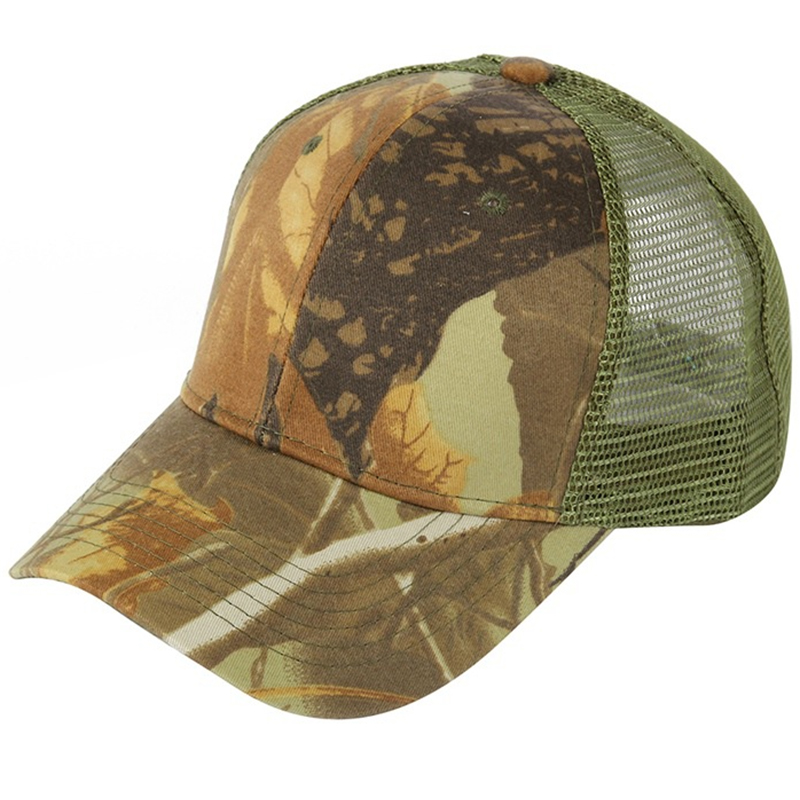 Camouflage design trucker mesh hat     