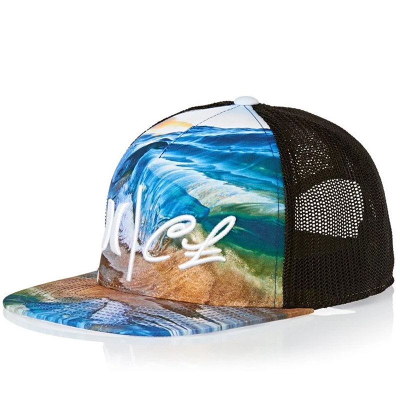 Sublimation printing outdoor snapback mesh caps
