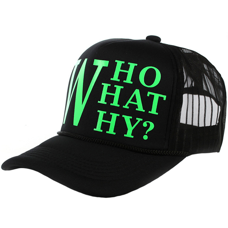 Trucker mesh hat with string and luminous logo