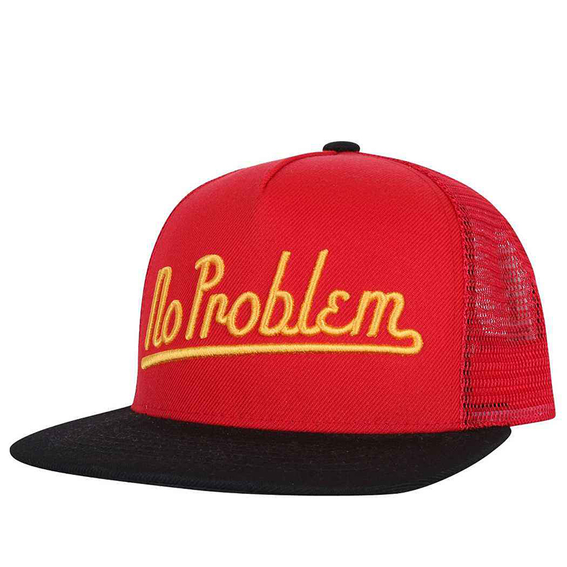 Premium two tone snapback mesh cap with 3D embroidery 
