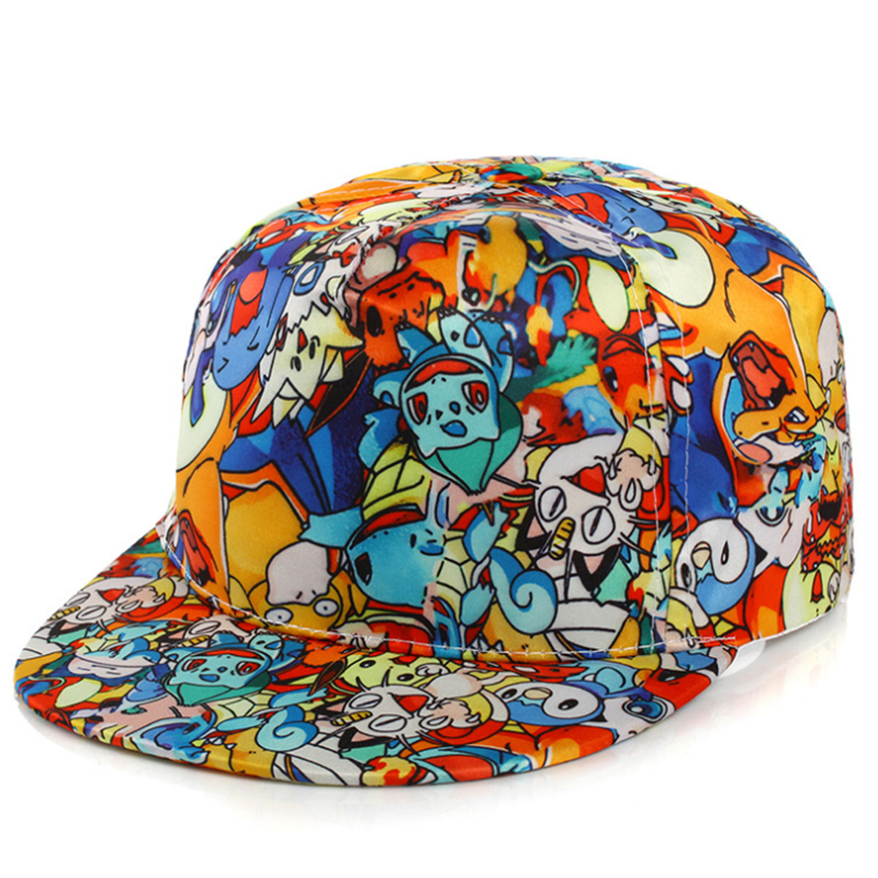 Custom made cartoon pattern printed children's snapback cap