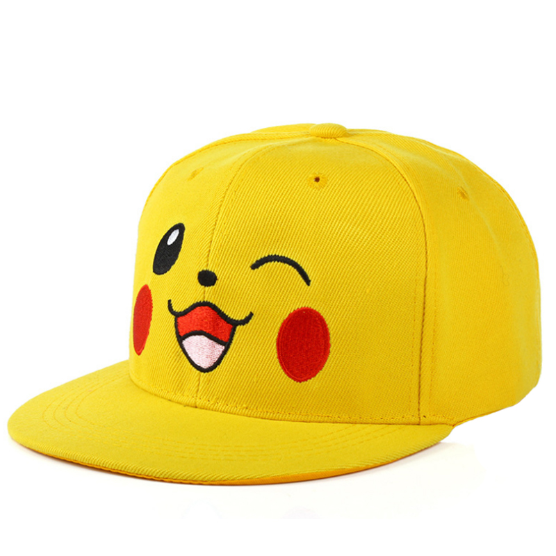 Customized Pikachu embroidery kids snapback hats