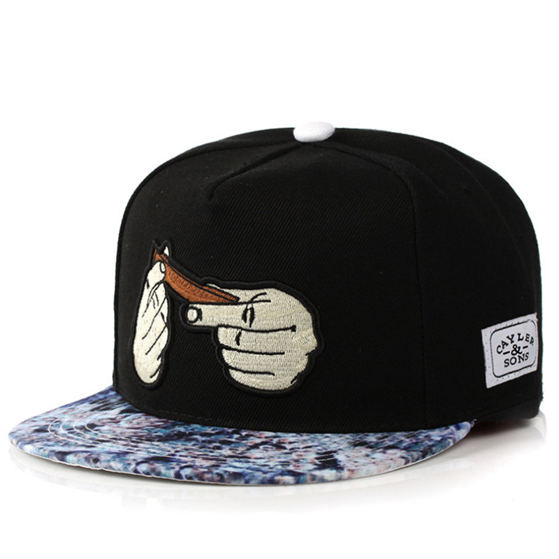 Hot sale 5 panel flat brim hip-hop cap