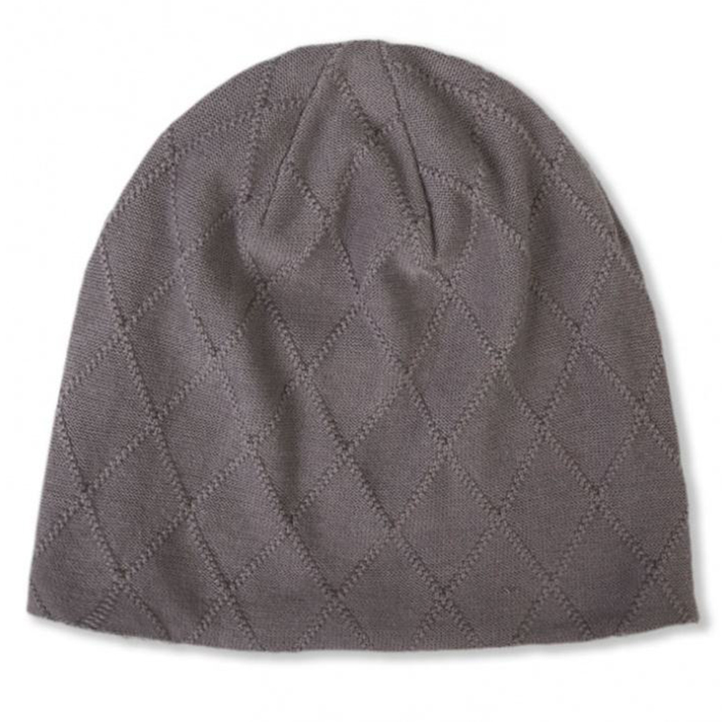 Solid color winter toque with jacquard pattern
