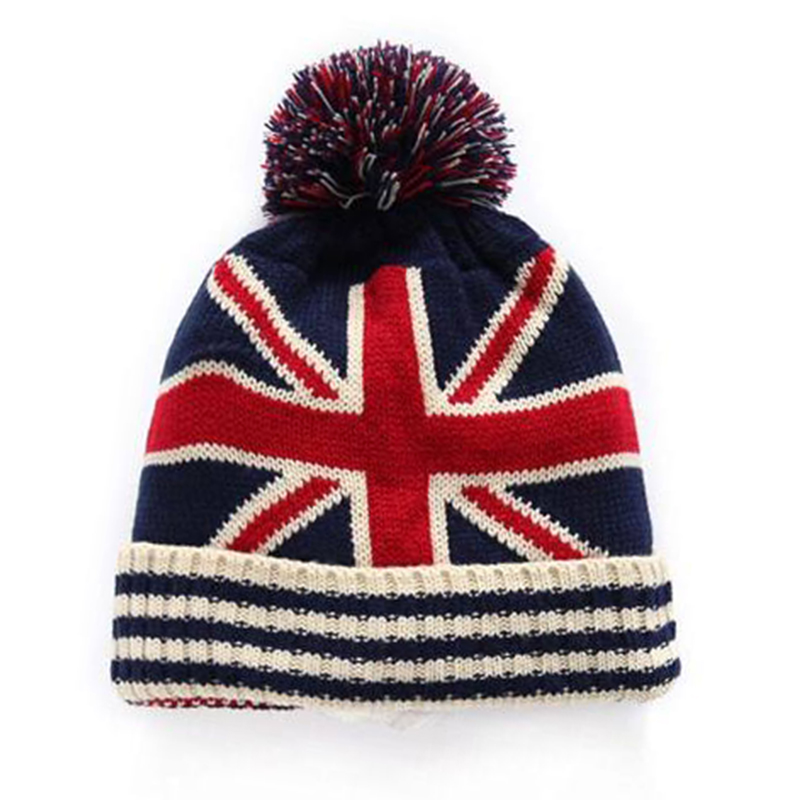 Jacquard UK flag knit hat