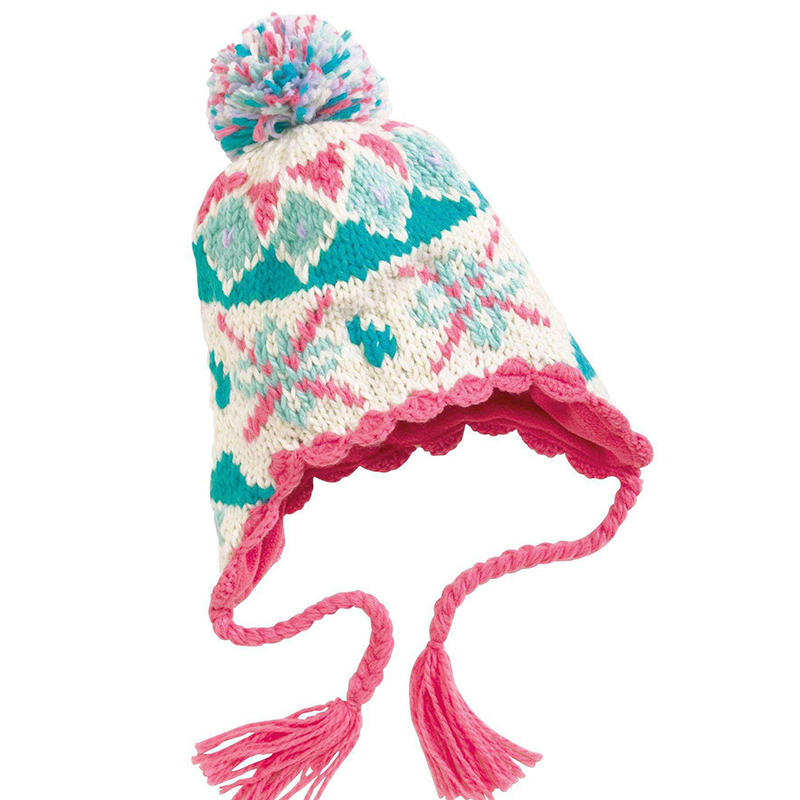 teenagers warm crochet cute ear cuff hat with braids