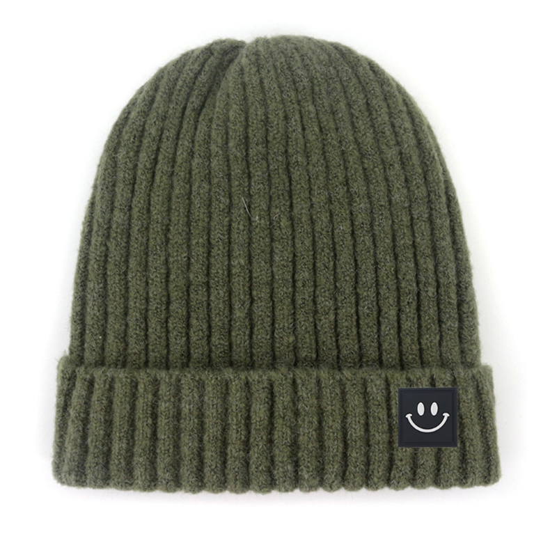 Solid color winter knitted sock cap