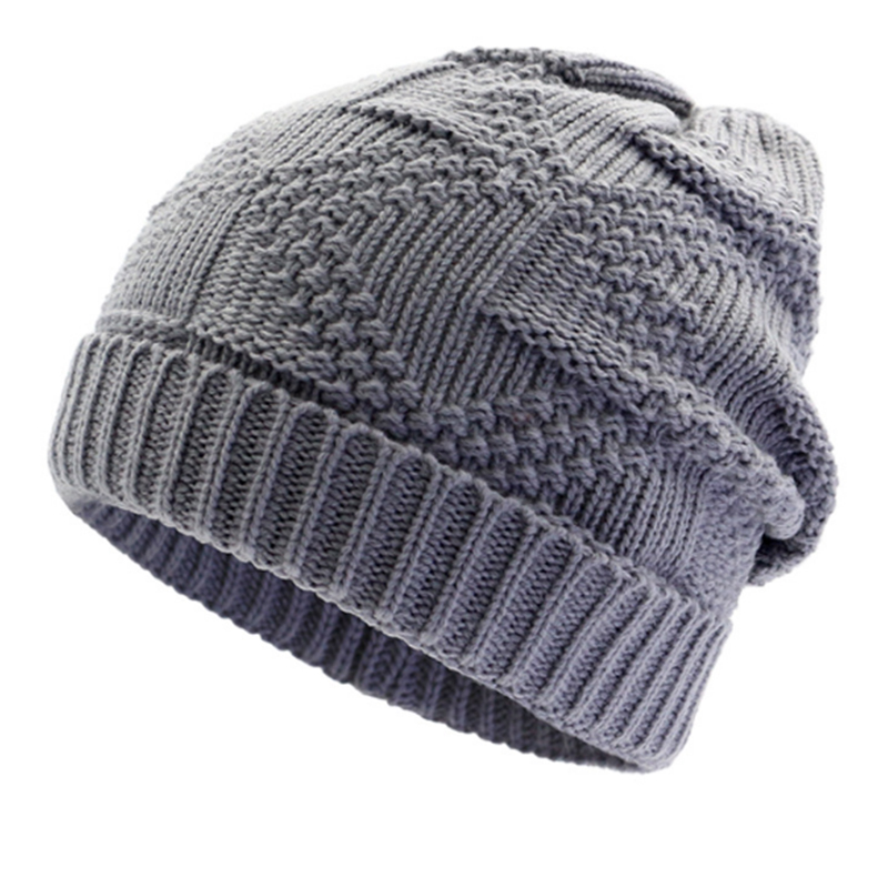 Single layer fashion jacquard knitted beanie hat