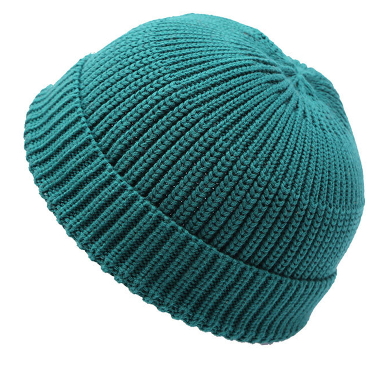 Solid color acrylic winter knitted hat