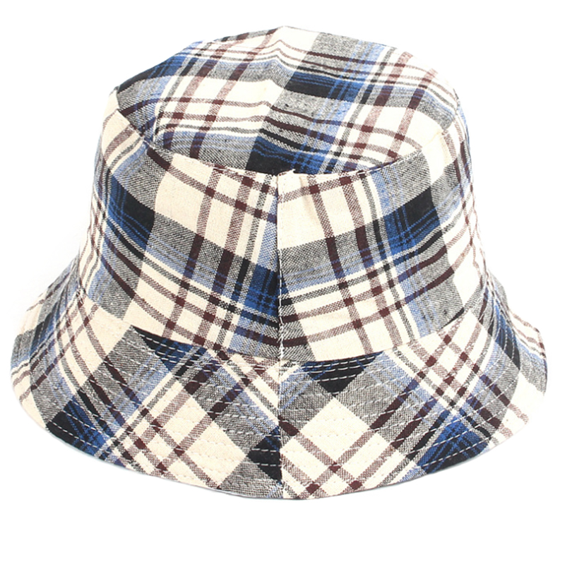 Cotton fabric plaid pattern fashion leisure hat