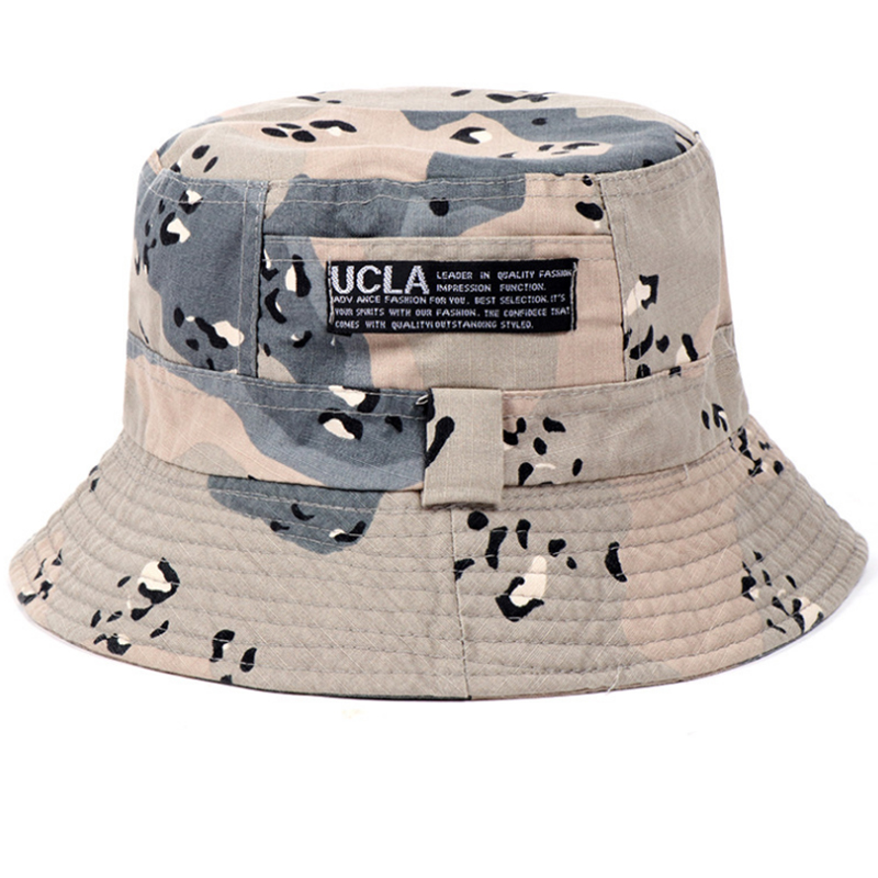 Printed cotton slubbed fabric outdoor fishing hat