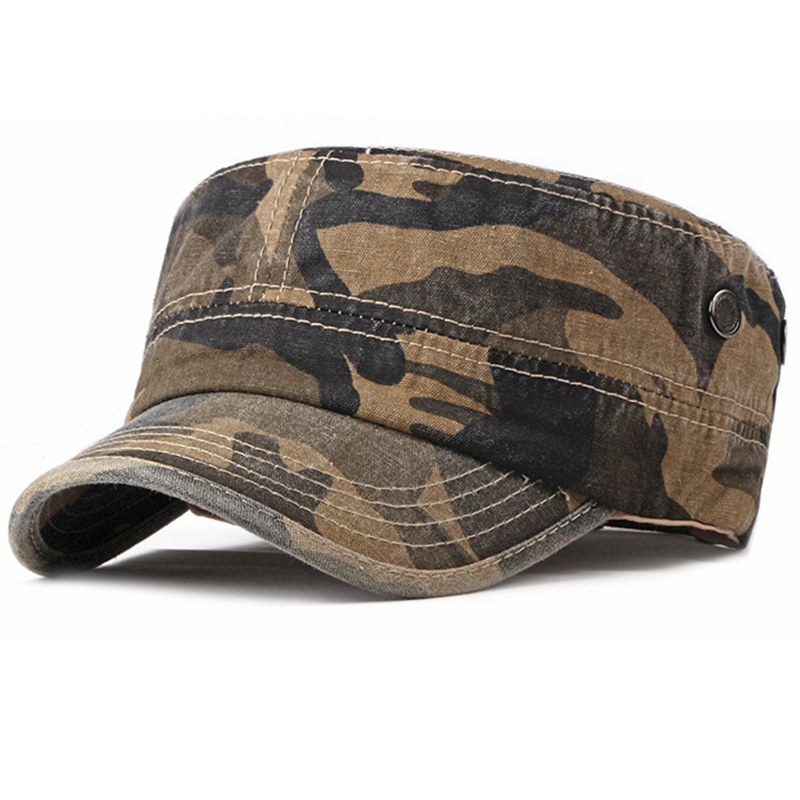 Garment washed plain promotion camouflage patrol cap 