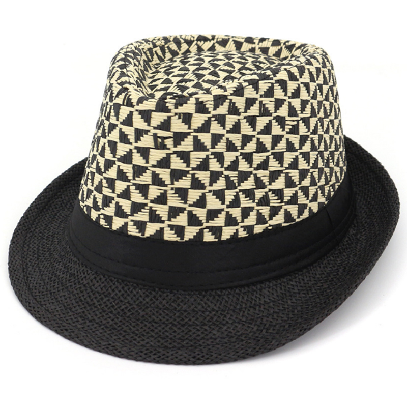 Popular design personalized two tone paper straw fedora hats