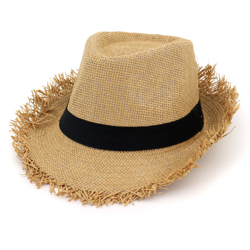 Attractive price promotional paper fedora hat with frayed edge