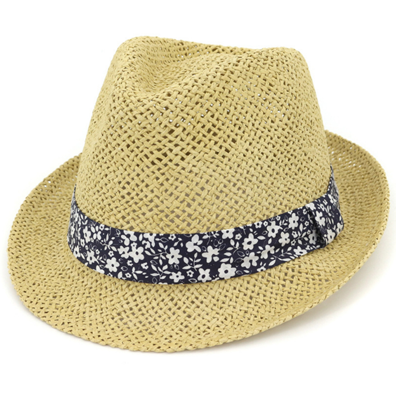 Paper string braid fedora style beach sun hat