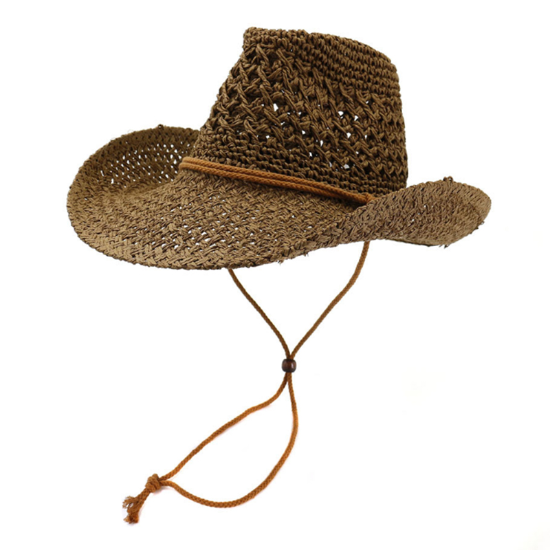 Hand made crochet cowboy hats with chin string