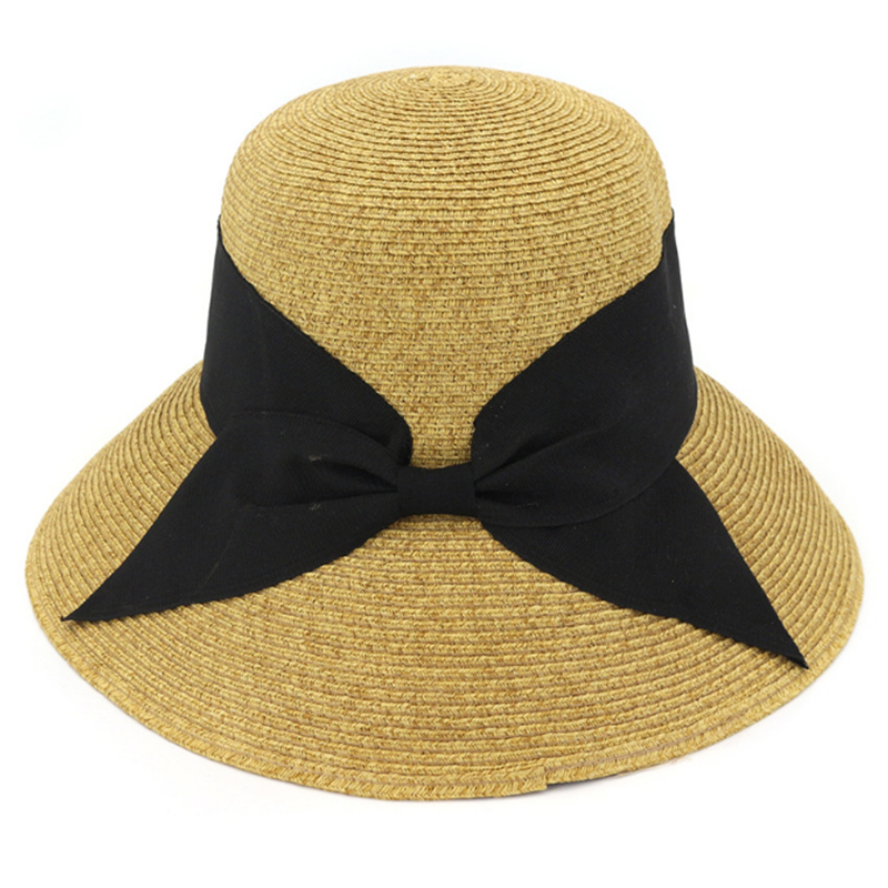 Heather brown women's wide brim floppy straw hat