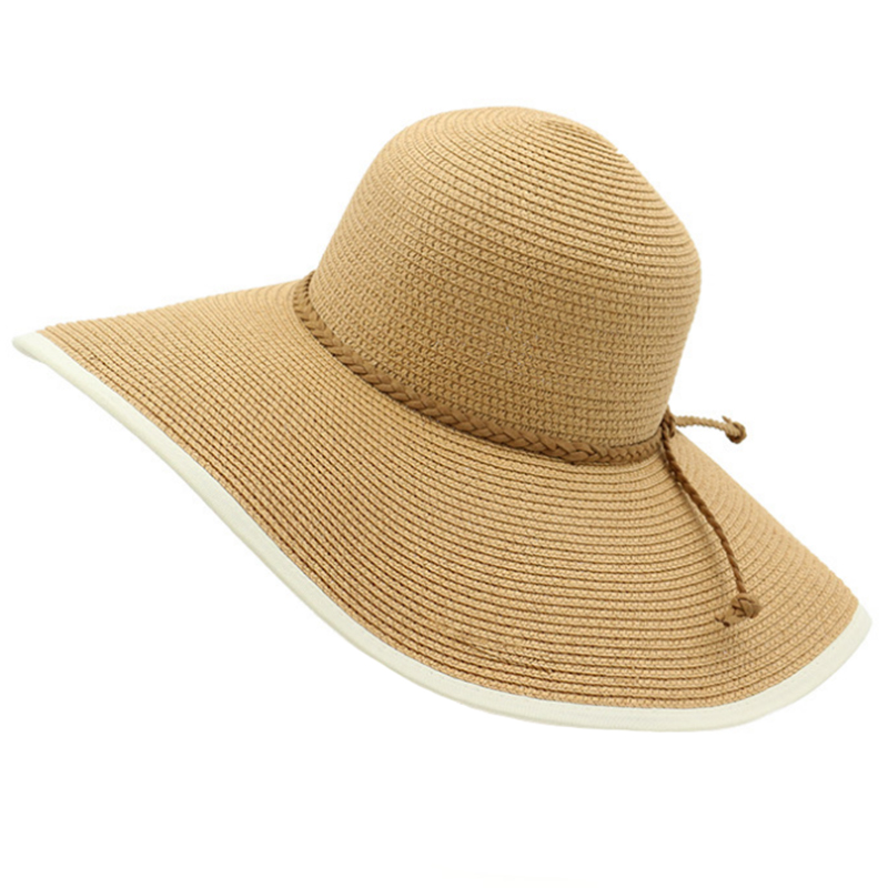 Super large brim girls' beach summer hat