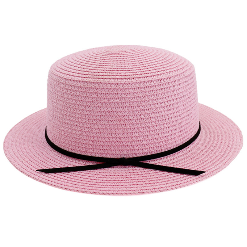 Girls' flat top pork pie style boater hat