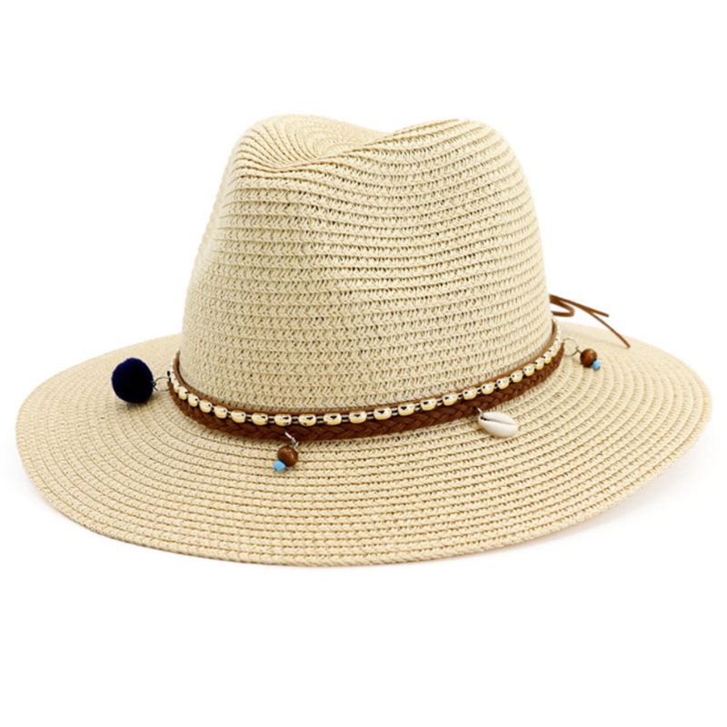 Premium quality paper straw braid panama hat with fashion accessory