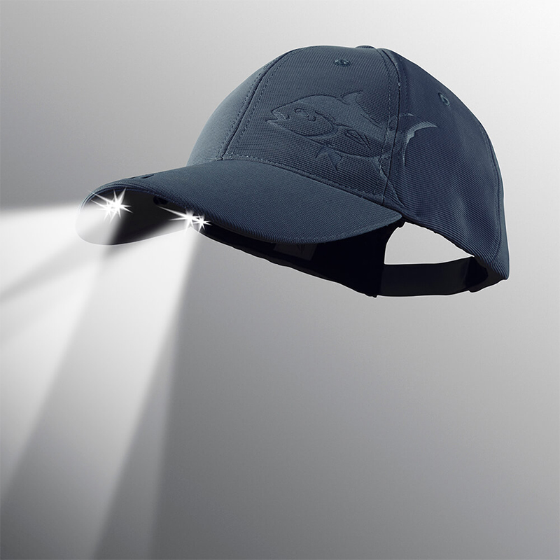 Unisex emboss logo polyester LED baseball cap for fishing