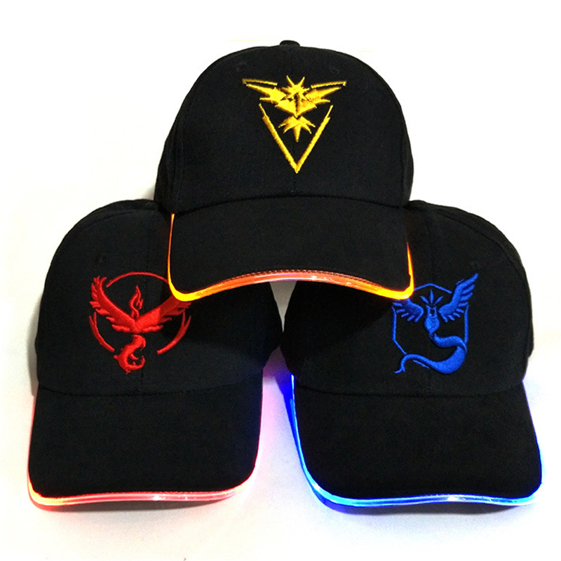 Custom embroidery logo fiber optic LED brim baseball cap
