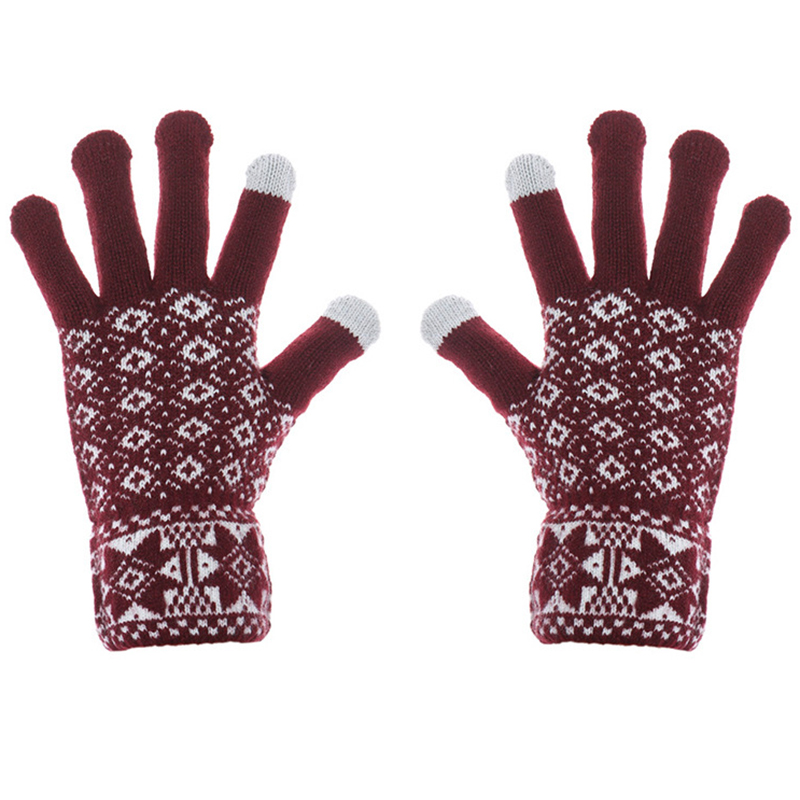 Bespoke jacquard pattern knitted screen touch gloves 