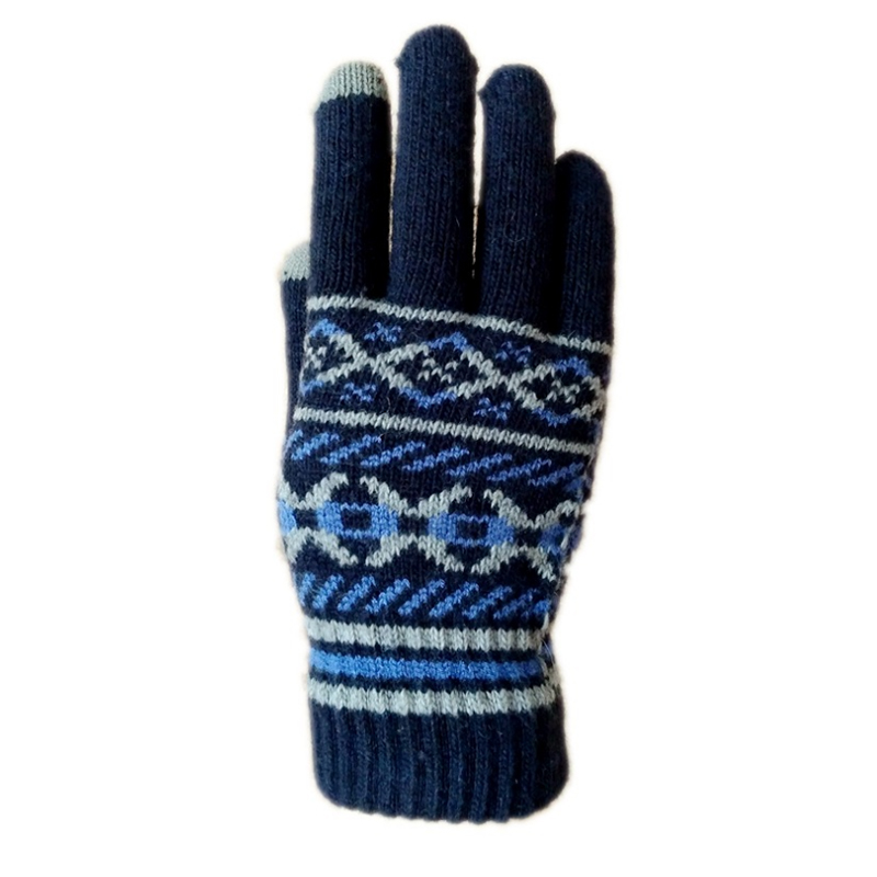 Winter acrylic unisex sport touchscreen  jacquard gloves